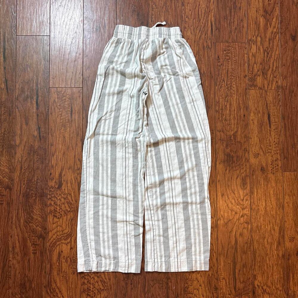 Hot kiss white and grey striped wide-leg pants - Picture 2 of 7